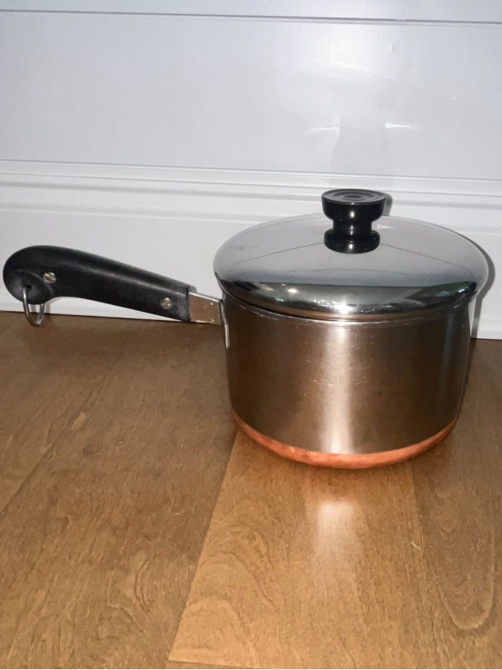 Vintage Revere Ware: 3 Quart Copper Bottom Pot W/Lid: 3